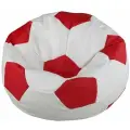 Мир Пуффов Кресло-мешок «Мяч» Бело-красный, cъемный водоотталкивающий чехол, размер-XXXL