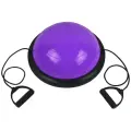 Полусфера гимнастическая BOSU CLIFF 45*20см, фиолетовая, с эспандерами, с насосом, степ платформа.