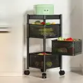 Стеллаж кухонный, для хранения овощей, черный, углеродистая сталь