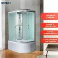 Душевая кабина River Nara 120/90/44 MT L, стекло матовое, профиль серебристый, с крышей, левосторонняя