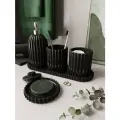 Набор из 5-и предметов, дозатор, мыльница, стакан для зубных щеток, стакан для ватных палочек, поднос, черный глянцевый