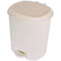 Ведро для мусора с педалью «Вязание», 11 л, бежевый, пластик, гигиеничная крышка