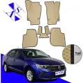Автомобильные коврики EVA/ЕВА/ЭВА для Volkswagen Polo VI / Фольксваген Поло 6 2020 – н. в. бежевый черный