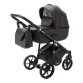 Коляска универсальная Adamex Bibione Deluxe 2 в 1, BI-SA2 - черная кожа