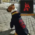 Кофта для собак с вышивкой Доберман от DOGTON средних и крупных пород. Худи с начесом и капюшоном для прогулок и выставки. Размер XL