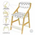 Стул растущий для школьника Робин Wood (Вуд) с чехлом, цвет Комбо белый/Зигзаг