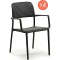 Комплект из 4 садовых обеденных кресел Nardi Bora, цвет антрацит