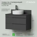 Тумба со столешницей подвесная Итана Alexa 80 805х454х530 Графит