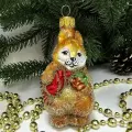 Irena-Co елочная игрушка, стекло Белочка с орехом сахар (9х5х4,5см)