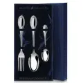 Набор десертный Император, 3 предмета (вилка, ложки), Аргента арт. 342НБ02801_синий