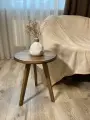 Журнальный столик ArtLab Aurora, массив дерева, стиль лофт, 3 ножки 39*39*45см