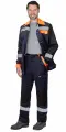 Костюм профиль: куртка, брюки, синий с черным и оранжевой отделкой р. 44-46/170-176 / Костюм рабочий мужской / Костюм рабочий