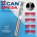 Фреза спиральная трехзаходная со стружколомом по дереву XCAN HSS, 4х4х22х50 мм