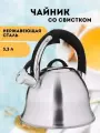 Чайник Сундучок, нержавеющая сталь, сталь, со свистком, 3,3л