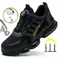 Защитная обувь с дышащей сеткой мужские рабочие ботинки cо стальным носком