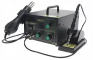 Паяльная станция KADA 852AD+ 550 Вт, турбинный фен, керамический нагреватель, система терморегуляции, 2 дисплея