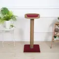 Когтеточка для кошек IvPet Столбик с лежанкой 93*40*36, Джут, микровелюр, IvPetRoom, бордовый