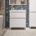 Тумба напольная SanStar Riana 70 с раковиной Грейс 70 (комплект) для ванной комнаты, белая