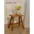 Табурет большой из натурального массива дуба, подставка деревянная, Divnaya Iva