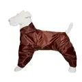 Комбинезон-дождевик для цвергшнауцера кобеля, повышенной прочности, цвет коричневый