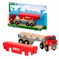 BRIO 33657 Грузовик для перевозки брёвен с грузом для деревянной железной дороги