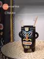 Стакан для щеток Moroshka Bantu, керамика, фигурный, черный