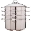 Мантоварка 3в1 7 литров, диаметром 28см, 3 секции, со стеклянной крышкой STM702803G Нержавеющая сталь KUKMARA