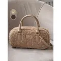Сумка тоут боулер через плечо маленькая меховая