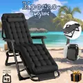 Кресло складное / Кресло-шезлонг туристическое / Раскладушка для дома и дачи / Лежак для кемпинга / Шезлонг 3 в 1 / черный