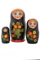 Матрешка Хохломская, 3 места, 11см