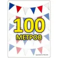 Гирлянда флажки 100м триколор