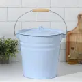 Ведро Сибирские товары, нержавеющая сталь, с крышкой, голубое, 12л