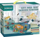 Автотрек для машинок Homkey Сервис на шоссе, 4 машинки в комплекте, со светом и звуком, для мальчика, 195793--S81