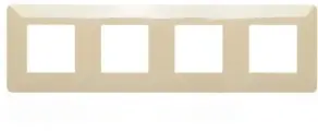 Рамка Schneider Electric Unica New, бежевая, 4 гнезда, IP21, ABS пластик