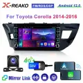 Магнитола для Тойота Королла 2013-2015 Toyota Corolla E180 6+128гб 4G-SIM DSP Carplay Андроид IPS экран 9 дюймов WiFi Gps Мультимедиа автомабиля