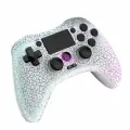 Белый беспроводной геймпад PS4 с трещинами