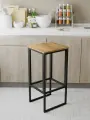 Барный стул IamLoft, металл, для дома, ясень светлый, высота сиденья 79см