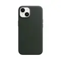 Кожаный чехол Магсейф для iPhone 15 Forest Green / Анимация NFC / Leather Case Магсейф для Айфон 15 / Зеленый