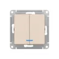 Выключатель 2-клавишный ATLASDESIGN, с подсветкой, скрытый монтаж, бежевый | код. ATN000253 | Schneider Electric (9шт. в упак.)