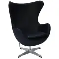 Кресло BRADEX HOME EGG CHAIR, 87 x 76.5 см, обивка: натуральная кожа, цвет: черный