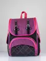 Рюкзак ученический T 2049.14 бамбук роз+лак черн унисекс нейлон на молнии