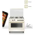 Плита газовая Nordfrost GG 9064 YR, 5 конфорок, автоподжиг, духовка 110 л, конфорка WOK, бежевый