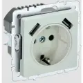 1-местная розетка IEK Brite с заземлением с защитными шторками 16а с usb жемчуг BR-R14-16-U21-D31-K36