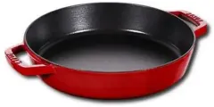 Сковорода Staub круглая, 26 см, с чугунными ручками, вишневая