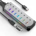 USB 3.0 концентратор 7-портовый RGB алюминиевый, 7-in-1