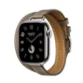 Часы Apple Watch Hermès Series 10 GPS + Cellular 42mm Natural Titanium Case with Etoupe Attelage Double Tour оригинал