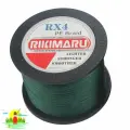 Плетеный шнур RIKIMARU RX4 PEx4 / 0.12мм, 8.2кг, Dark Green, 500м, / Леска плетенка для рыбалки