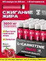 L-карнитин 3600мг, SPORTTECH, вкус гранат, 20 ампул*25 мл, жиросжигатель, похудение, энергия, выносливость, тонус