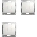 Механизм выключателя Schneider Electric Glossa трехклавишный белый (комплект из 3 шт)