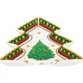 Новый год, Подарок на новый год Блюдо сервировочное 20,5х25,5х2,5 см Elan Gallery Новогодняя елка зеленый узор
